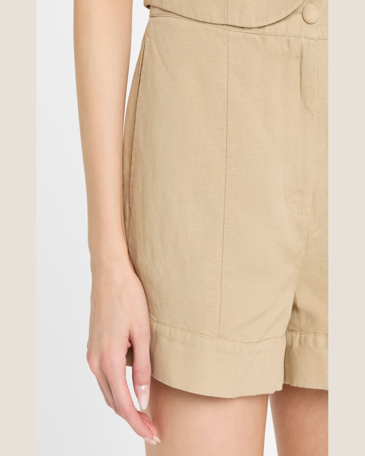 Shop Onia Air Linen Trouser Shorts In Jute