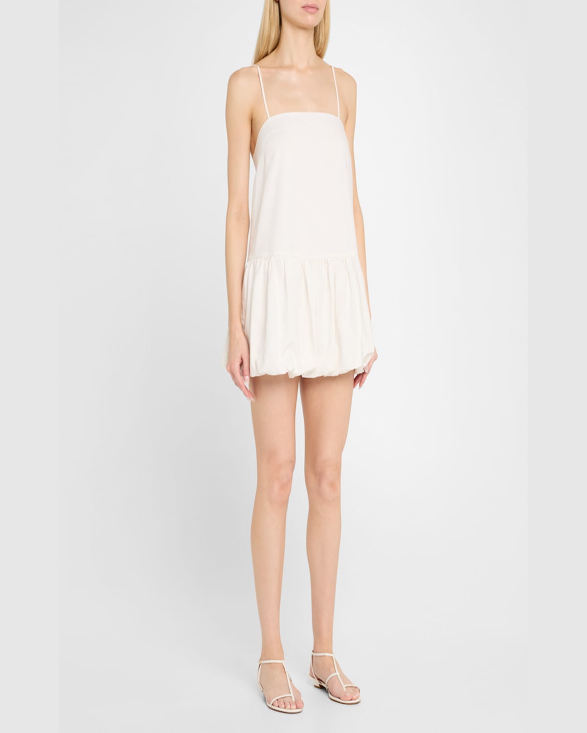 Shop Onia Air Linen Bubble Mini Dress In White