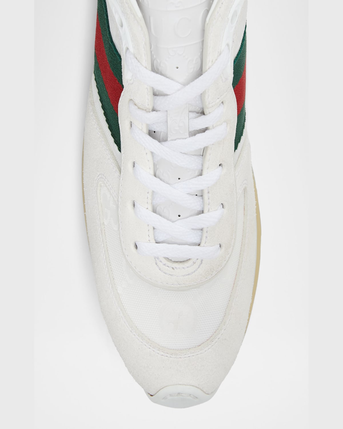 Gucci Motion Sneaker With Adjustable Ankle Strap In White