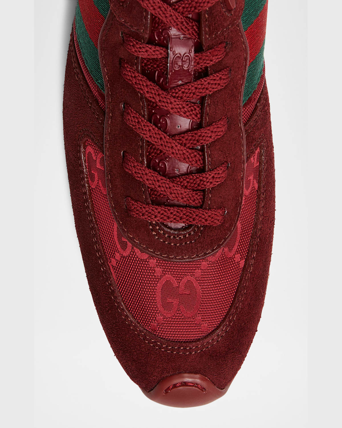 Gucci Re-motion Leather-trimmed Suede Sneakers In Red