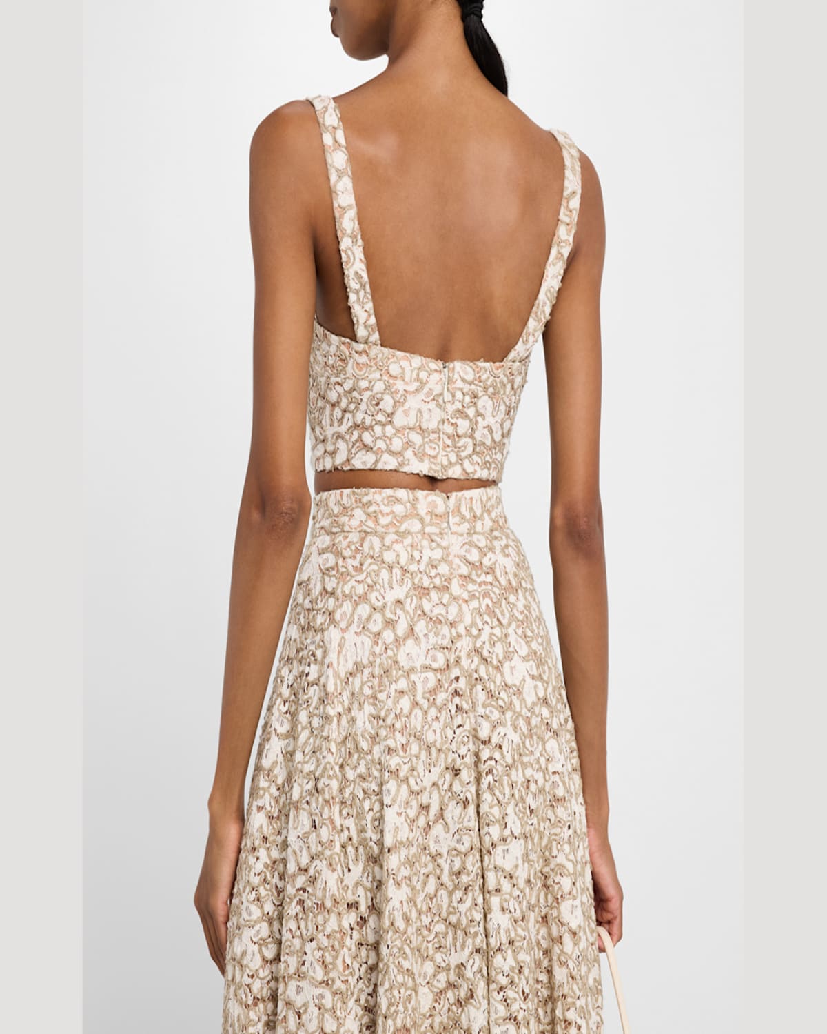 Michael Kors Collection Lace Bustier Top In Hempecru