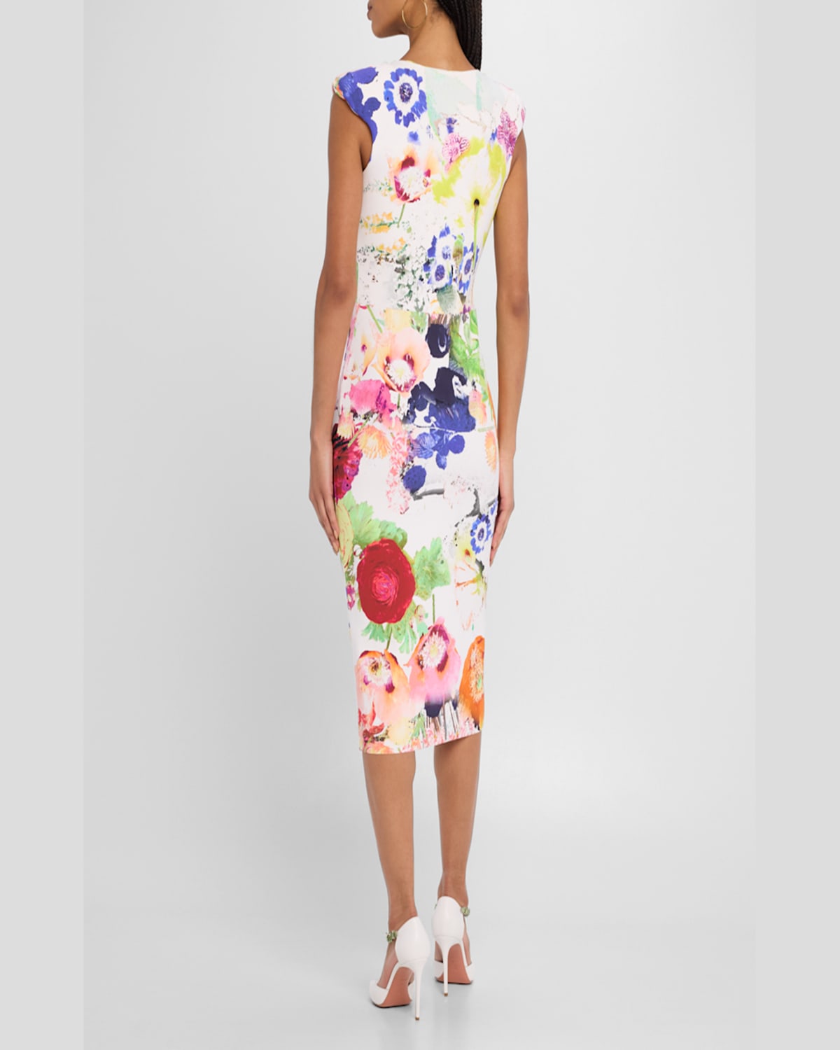 Chiara Boni La Petite Robe Shunji Floral-print Bodycon Midi Dress In New Summer Flowers