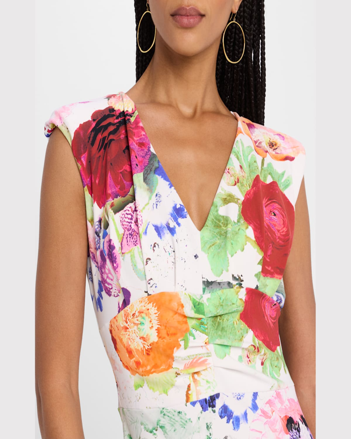 Chiara Boni La Petite Robe Shunji Floral-print Bodycon Midi Dress In New Summer Flowers