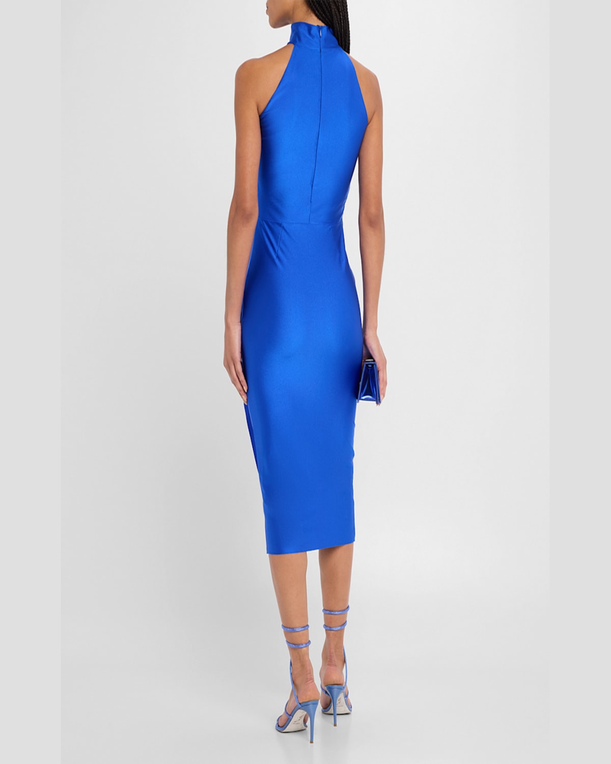 Chiara Boni La Petite Robe Gudrum Java Draped Jersey Midi Dress In Azulejo