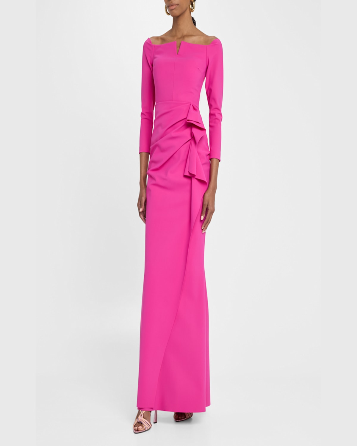 Chiara Boni La Petite Robe Penetta Draped Off-shoulder Gown In Party Pink
