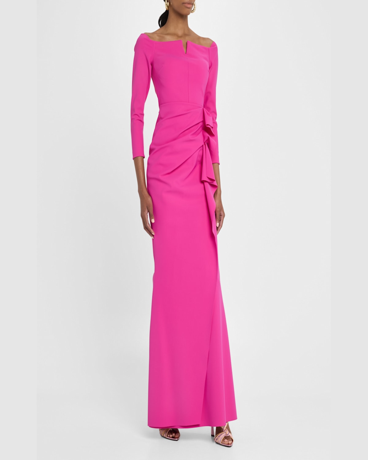 Chiara Boni La Petite Robe Penetta Draped Off-shoulder Gown In Party Pink