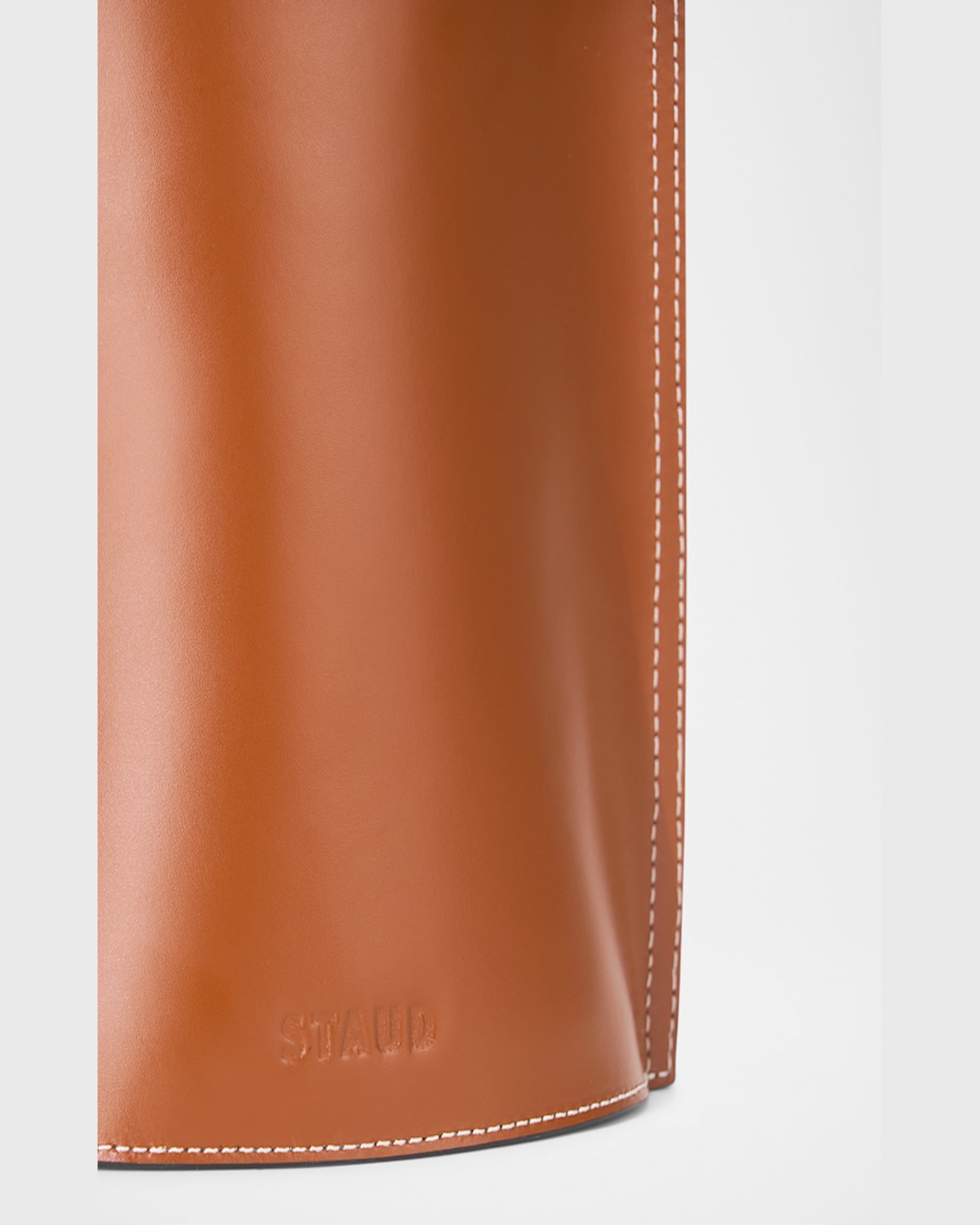 Staud The Bird Of Paradise Leather Bucket Bag In Tan