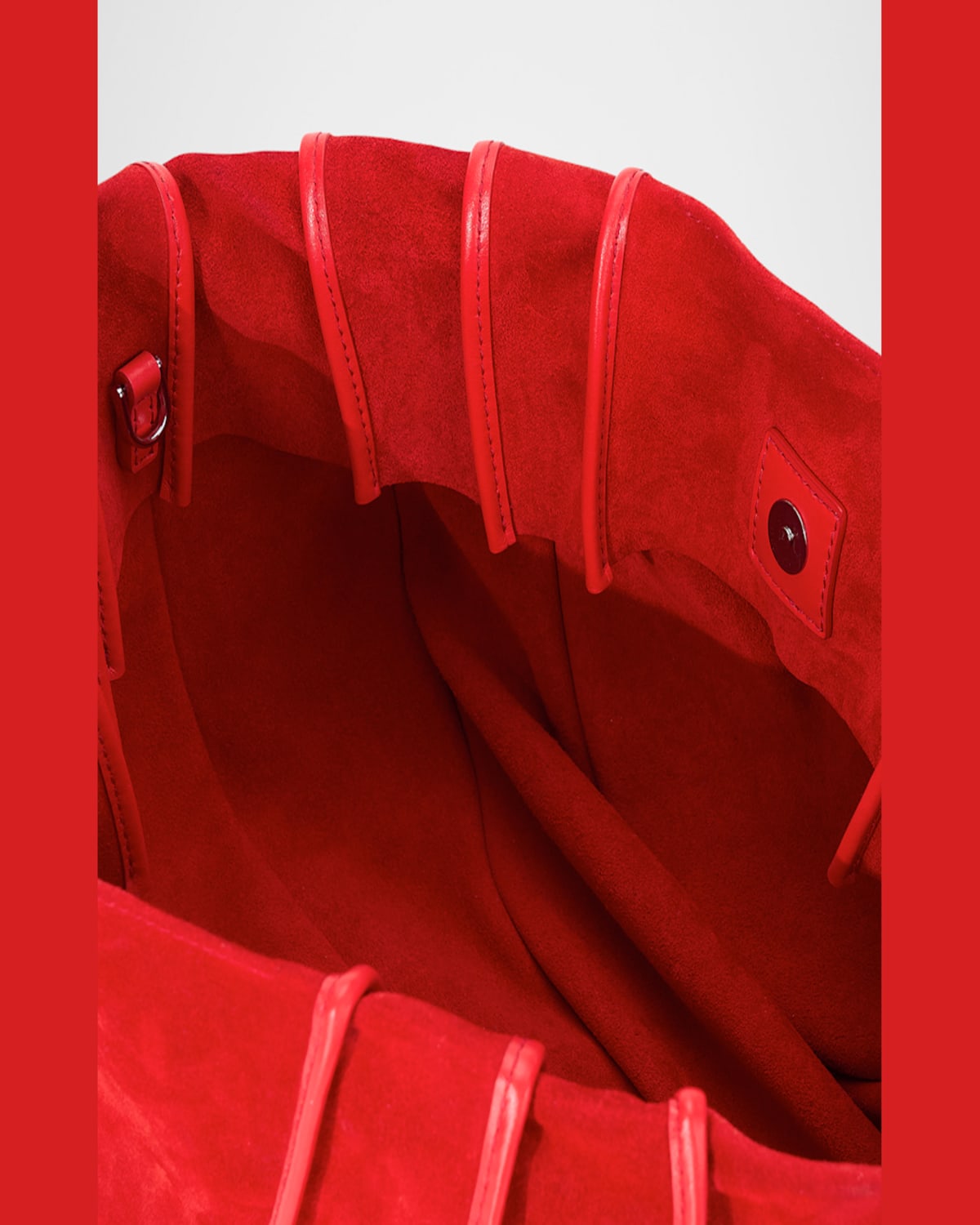 Staud Tulip Draped Panel Suede Shoulder Bag In Red Rose