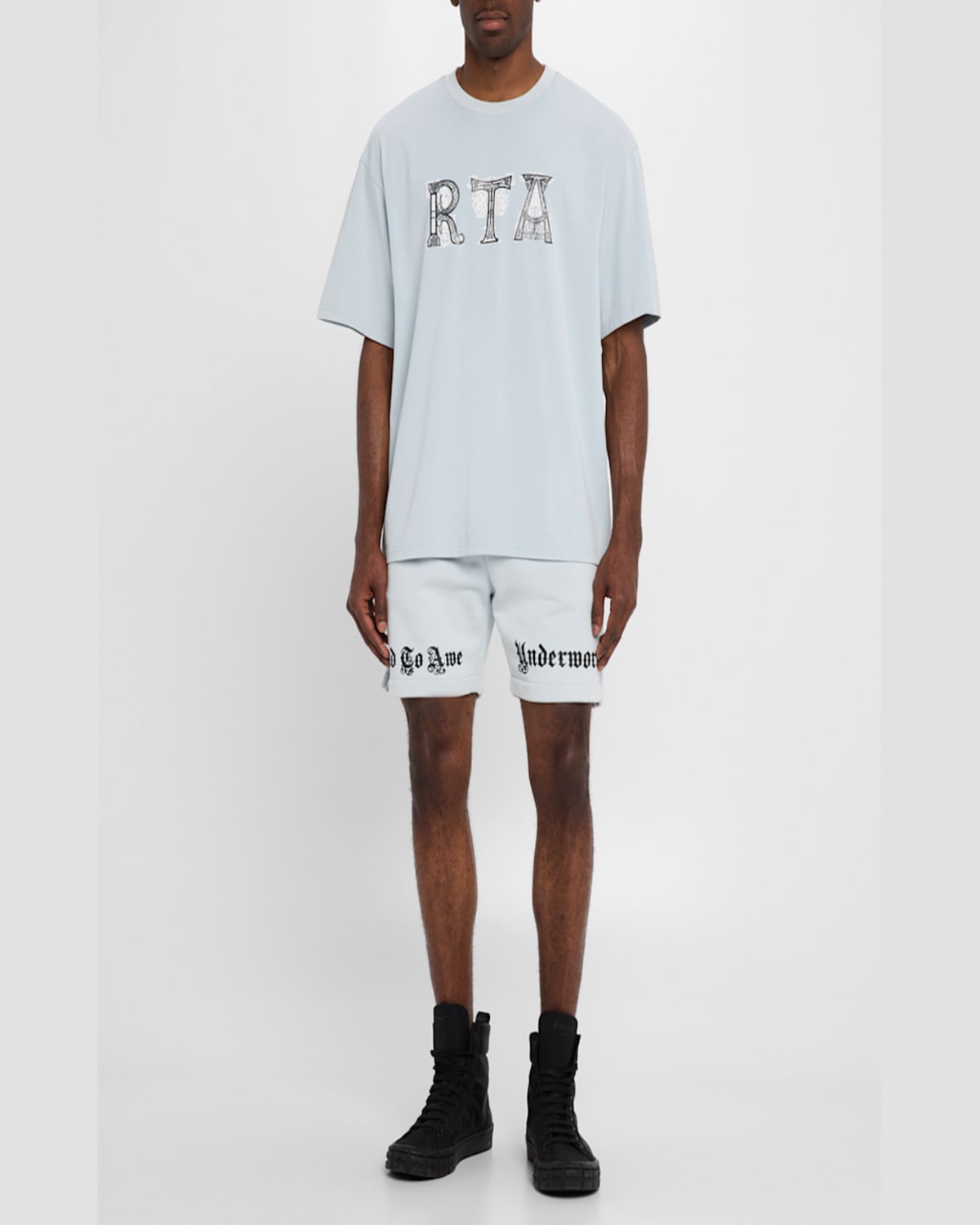 Rta Men's Colin Illuminated Logo T-shirt In Vtg Blk Illuminated