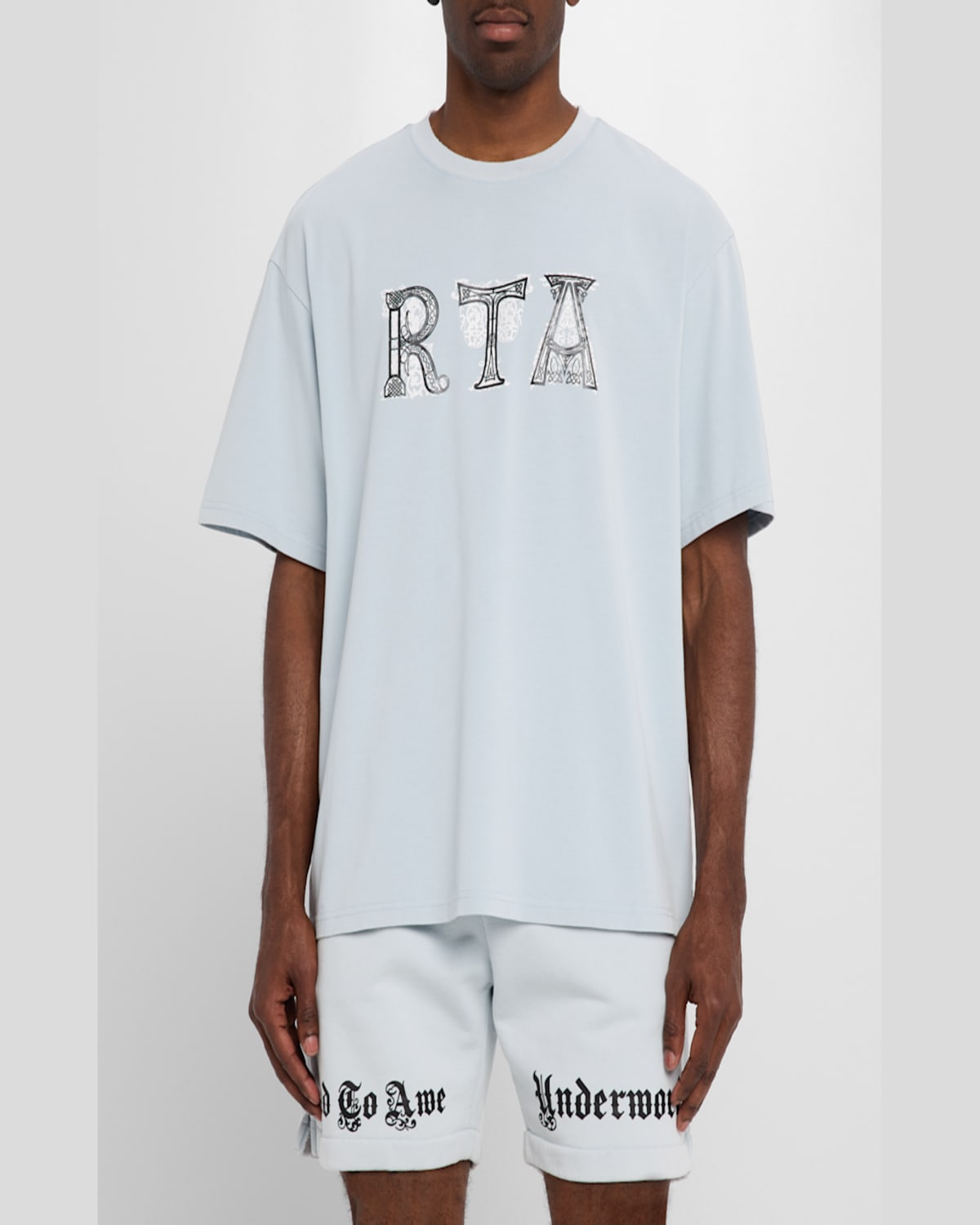 Rta Men's Colin Illuminated Logo T-shirt In Vtg Blk Illuminated