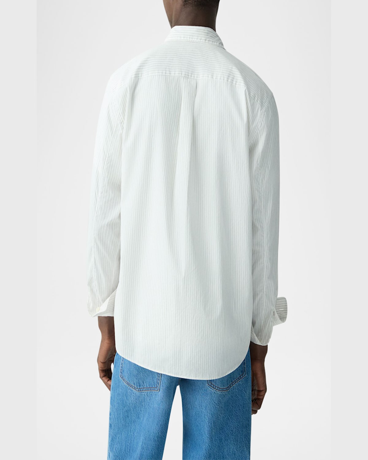 Theory Weekend Regular Fit Striped Shirt In Baltic/white