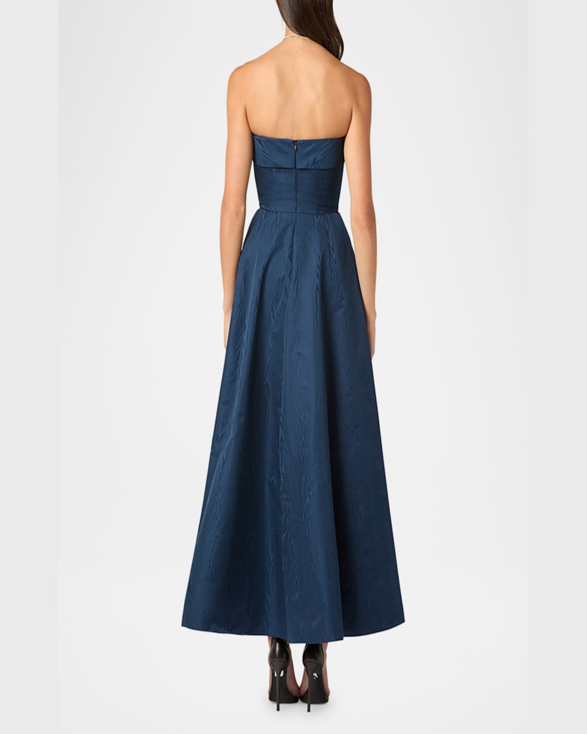 Shoshanna Odyssey Strapless Twist-front Gown In Navy