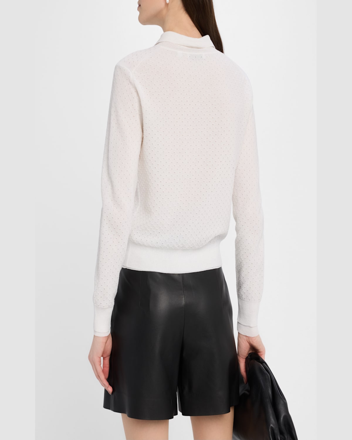 Vince Double Layer Organic Cotton Blend Cardigan In Optic White