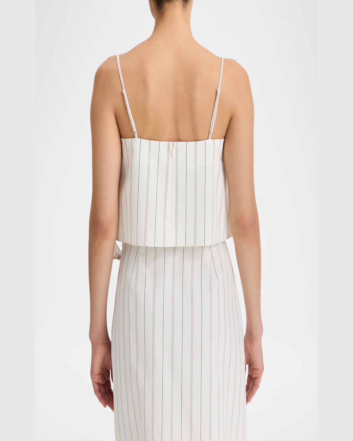 Shop Vince Stripe Draped Tank Top In Off Whitemarigold