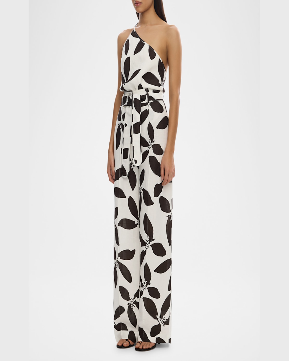 Significant Other Jennifer Floral Wide-leg Pants In White