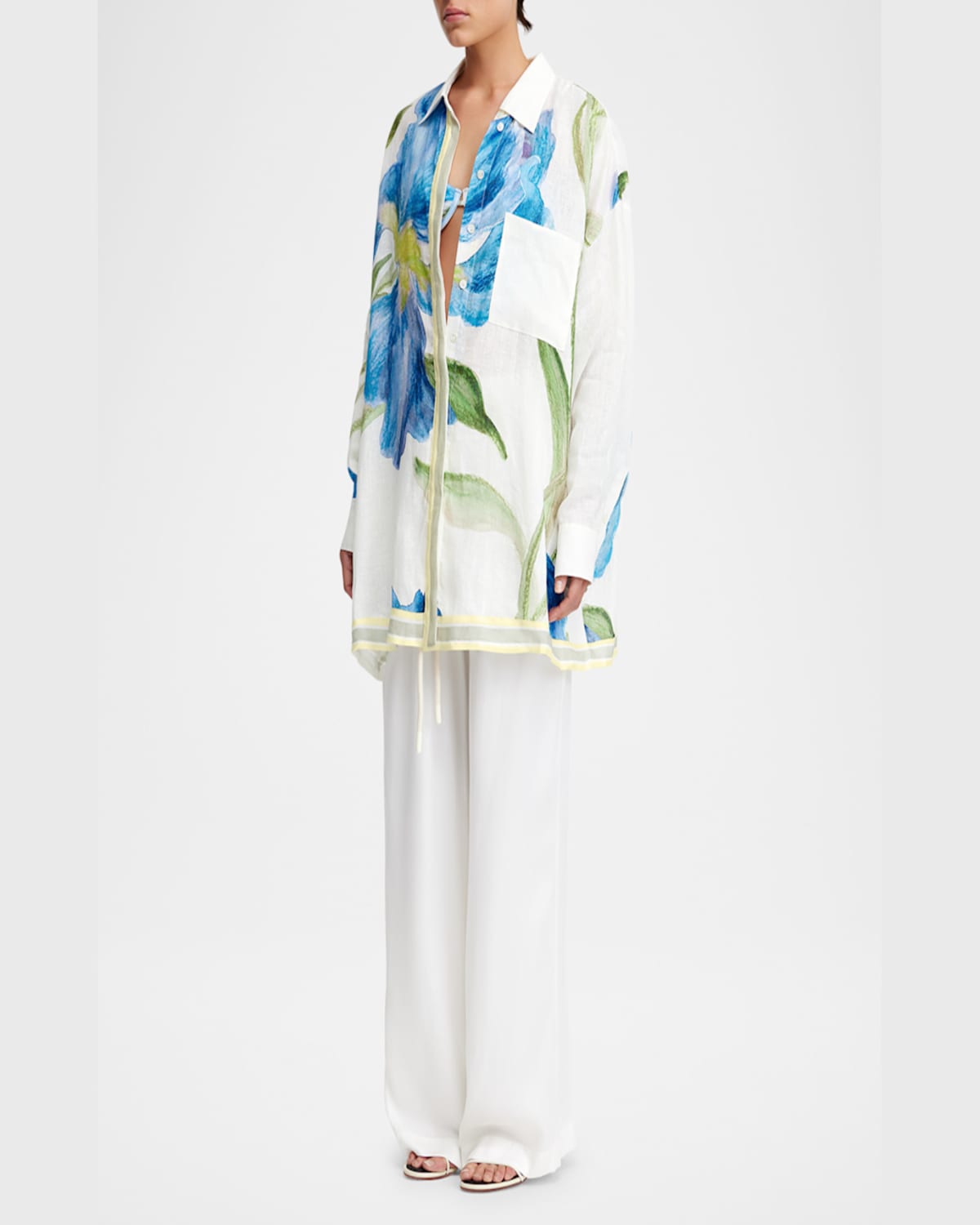 Significant Other Tess Long-sleeve Floral Shirt In Iris Bouquet