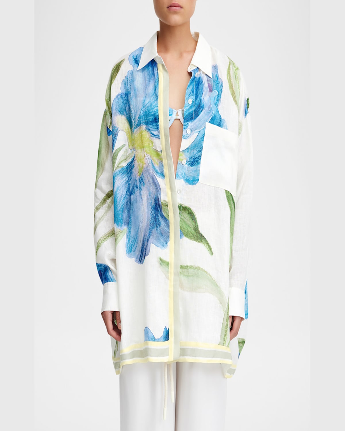 Significant Other Tess Long-sleeve Floral Shirt In Iris Bouquet