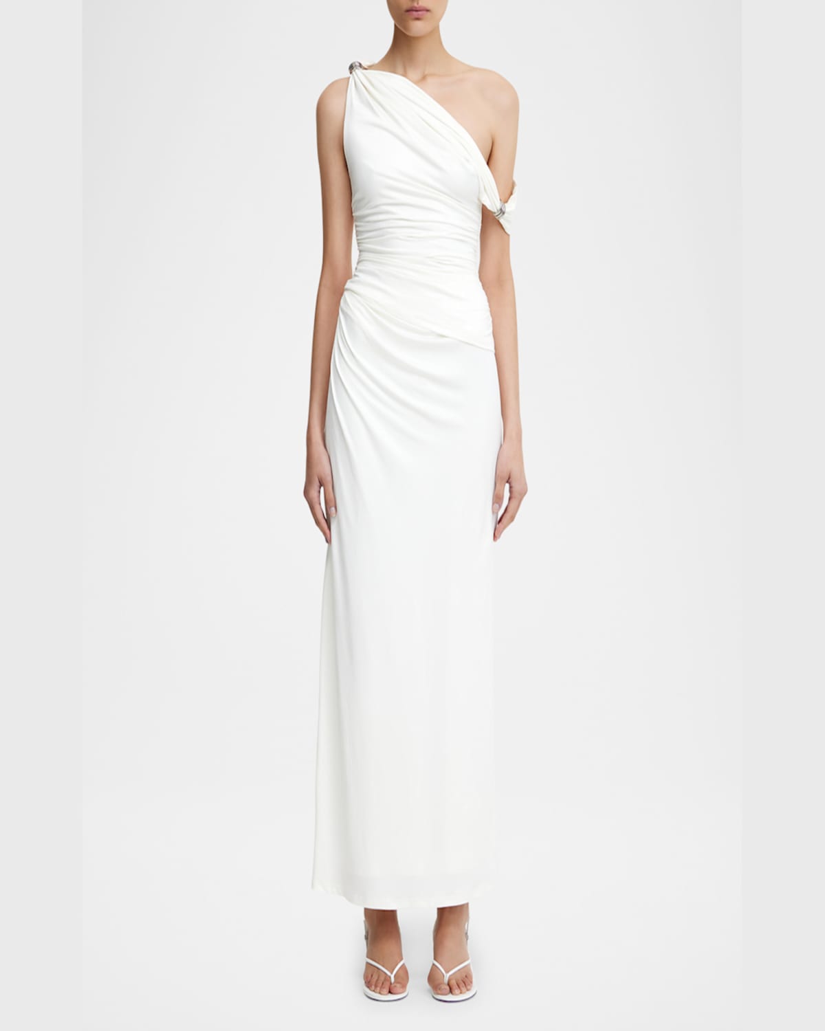 Significant Other Nala Draped One-shoulder Top In Chalk