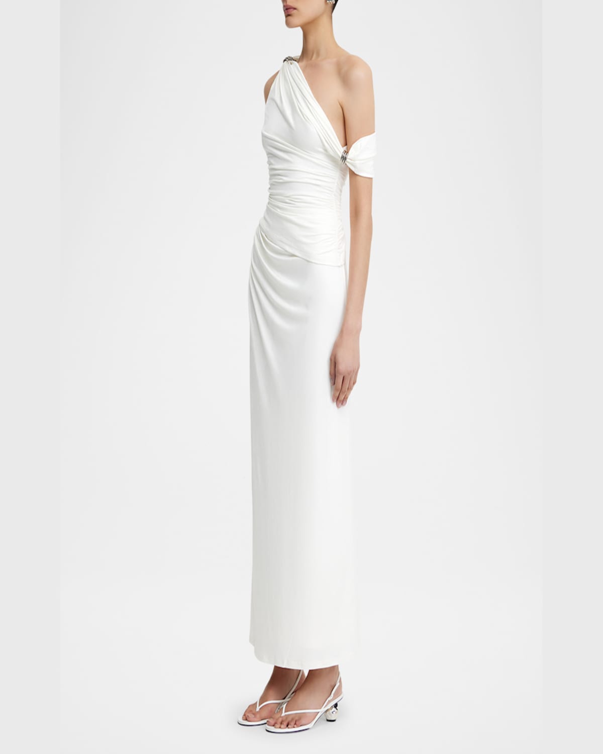 Significant Other Nala Draped One-shoulder Top In Chalk