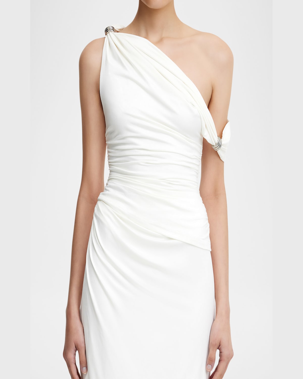 Significant Other Nala Draped One-shoulder Top In Chalk