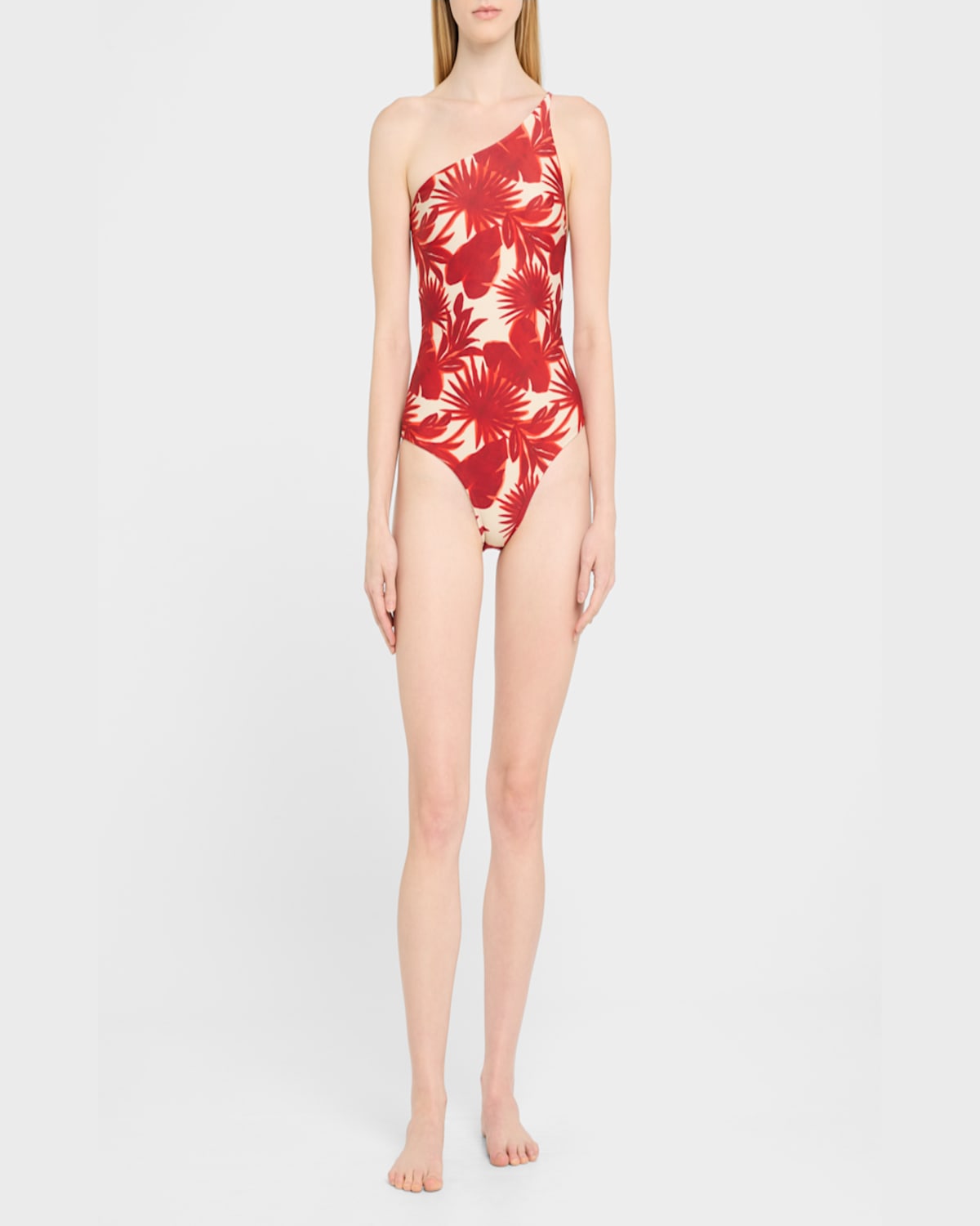 Lenny Niemeyer Palm Asymmetric Slim One-piece Swimsuit In Palm