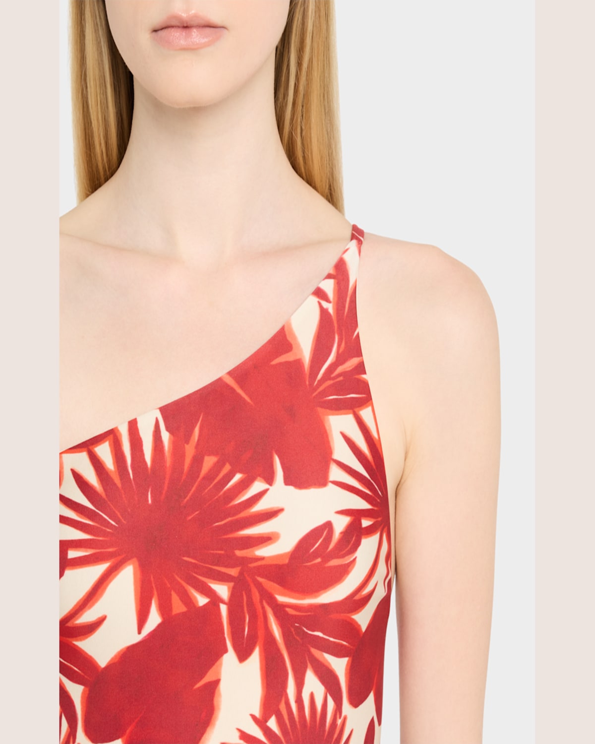 Lenny Niemeyer Palm Asymmetric Slim One-piece Swimsuit In Palm