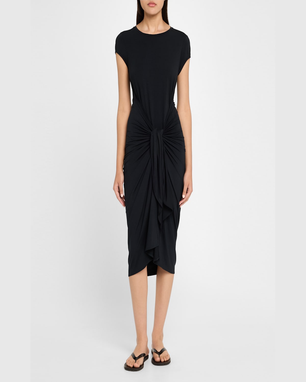 Lenny Niemeyer Modal Midi Dress Coverup In Black