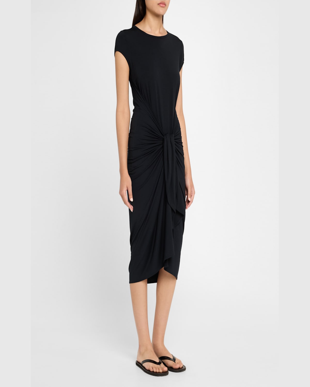 Lenny Niemeyer Modal Midi Dress Coverup In Black