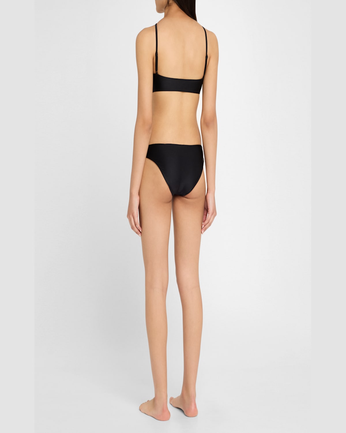 Lenny Niemeyer Ruched Halter Bikini Top In Black