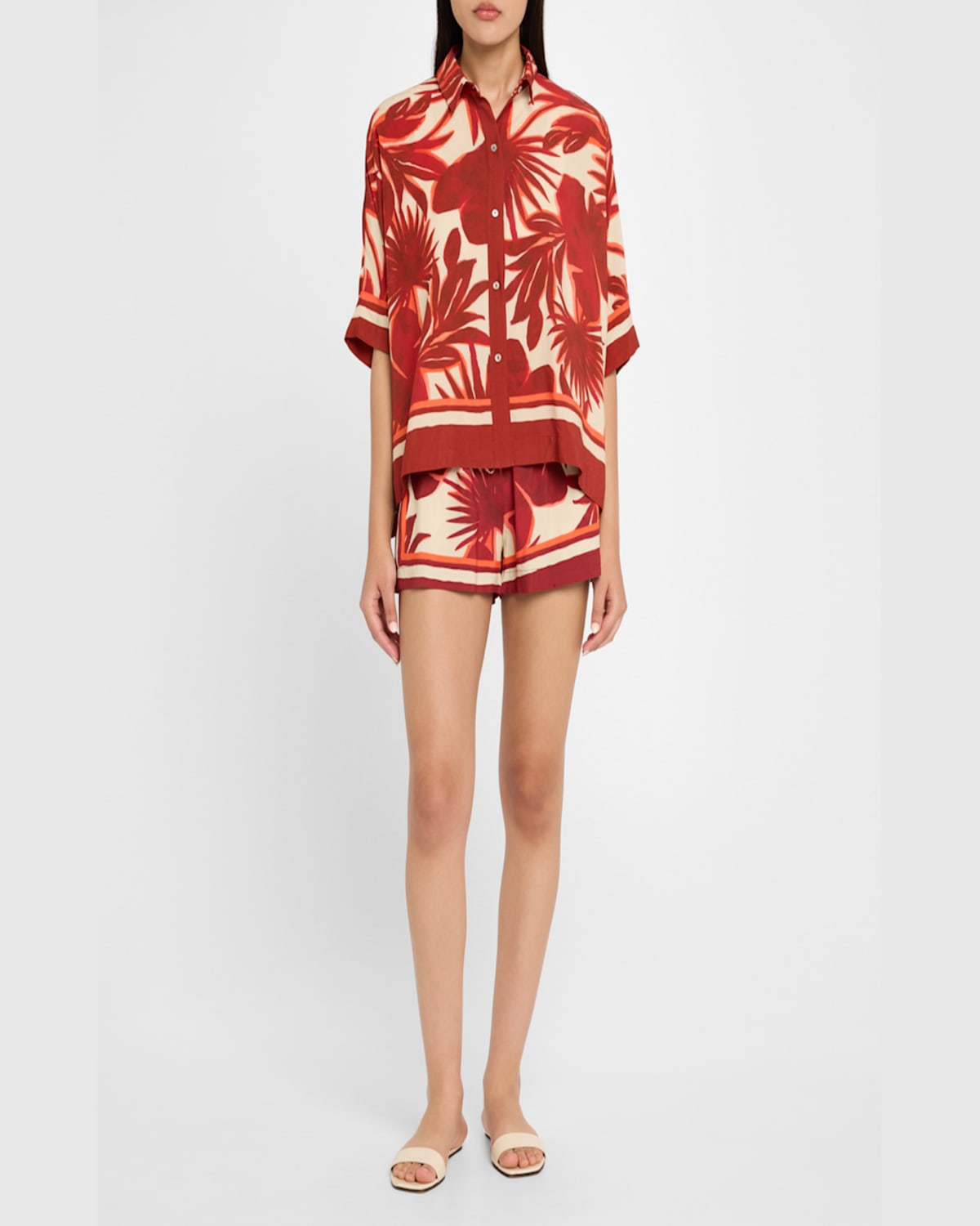 Lenny Niemeyer Palm Drawstring Shorts In Palm