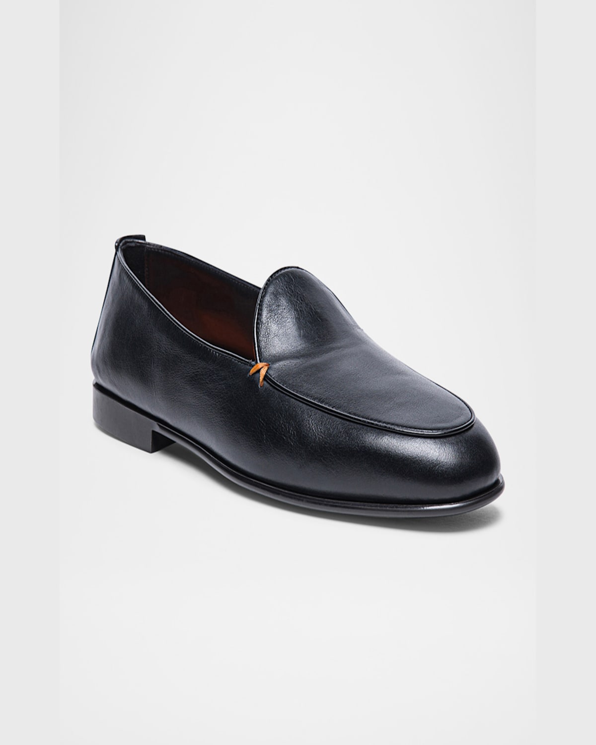 Santoni Vibe B Loafers In Black Leather In Black