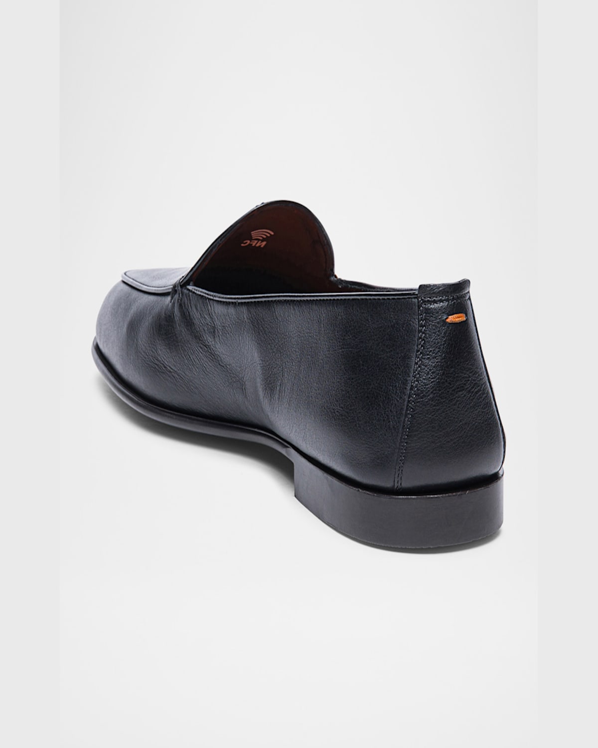 Santoni Vibe B Loafers In Black Leather In Black