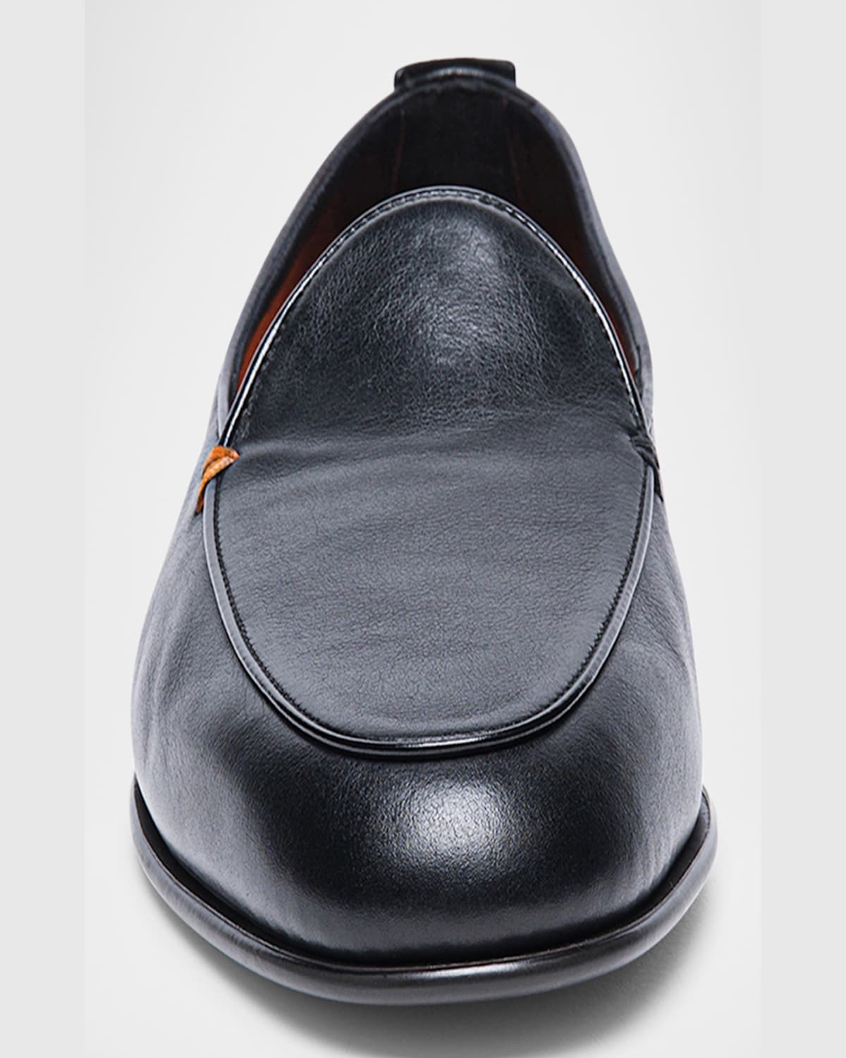 Santoni Vibe B Loafers In Black Leather In Black
