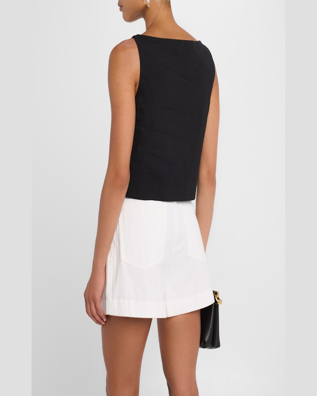 Theory Sleeveless Bateau-neck Top In Black