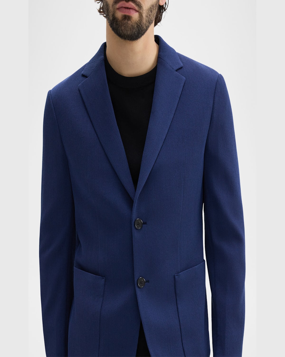 Theory Men's Clinton Grid Suiting Sport Coat In Baltic