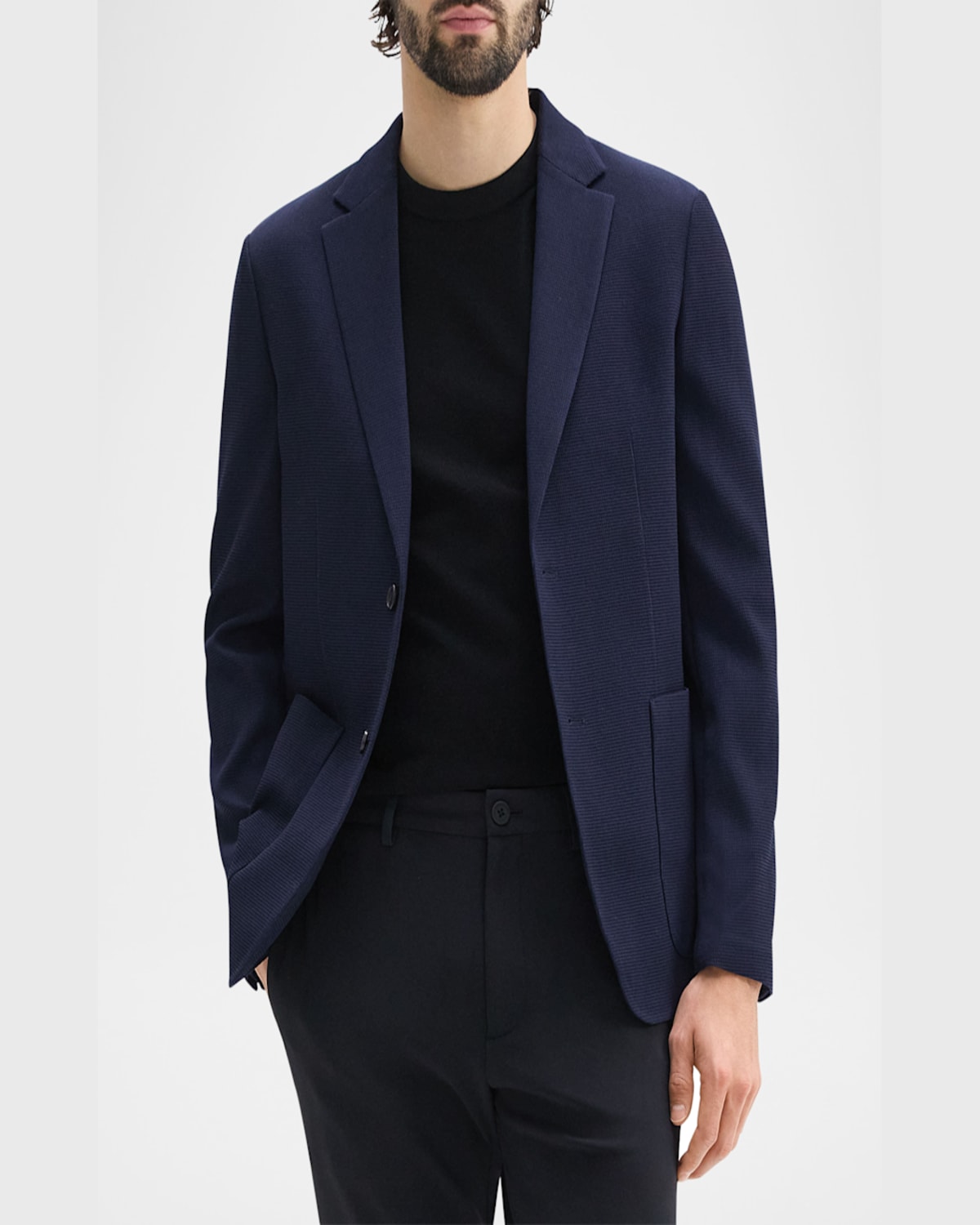 Theory Men's Clinton Grid Suiting Sport Coat In Nav