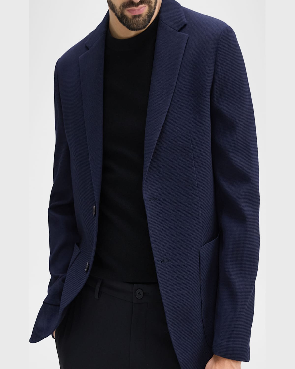 Theory Men's Clinton Grid Suiting Sport Coat In Nav