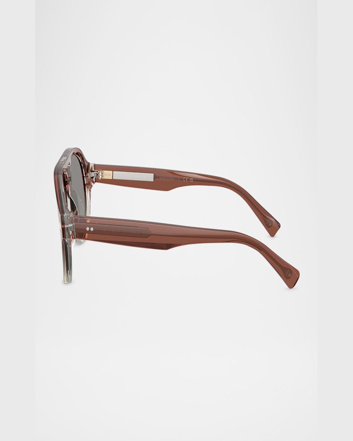 Brunello Cucinelli Acetate Aviator Frames In Blue Mirror