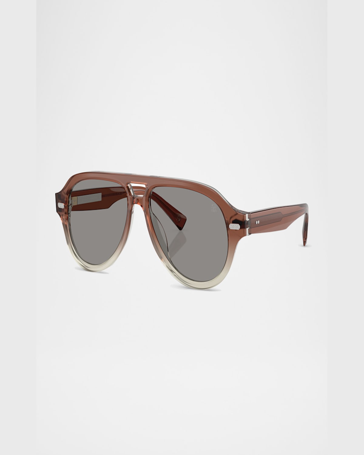 Brunello Cucinelli Acetate Aviator Frames In Blue Mirror