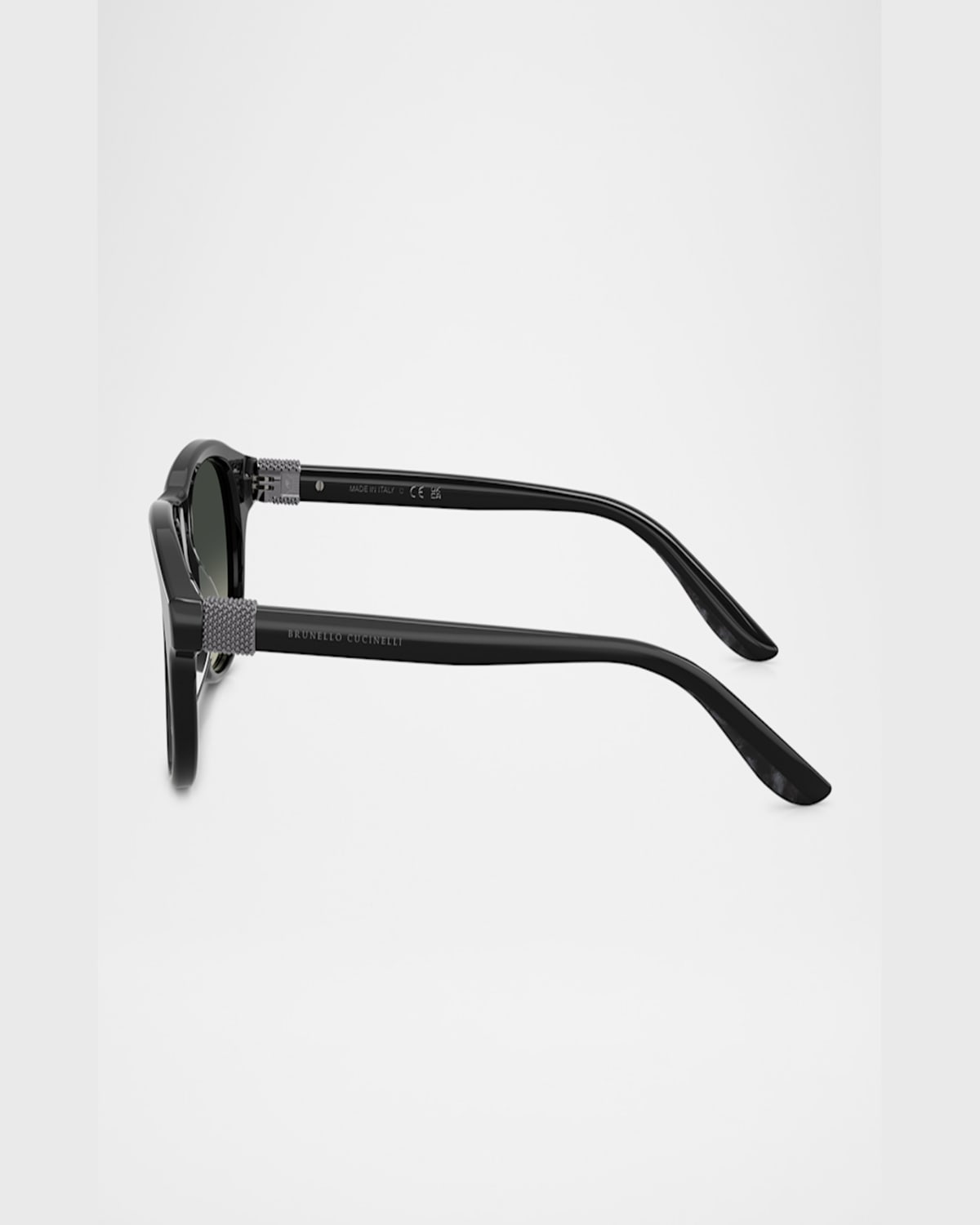 Brunello Cucinelli Acetate Round Sunglasses In Black