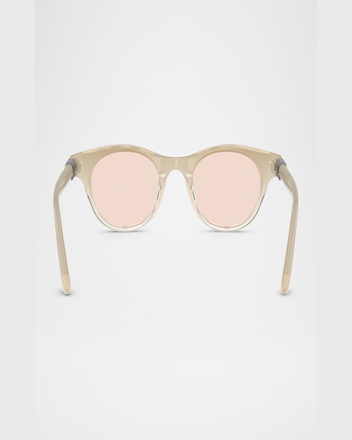 Brunello Cucinelli Bc4016s Acetate Round Sunglasses In White