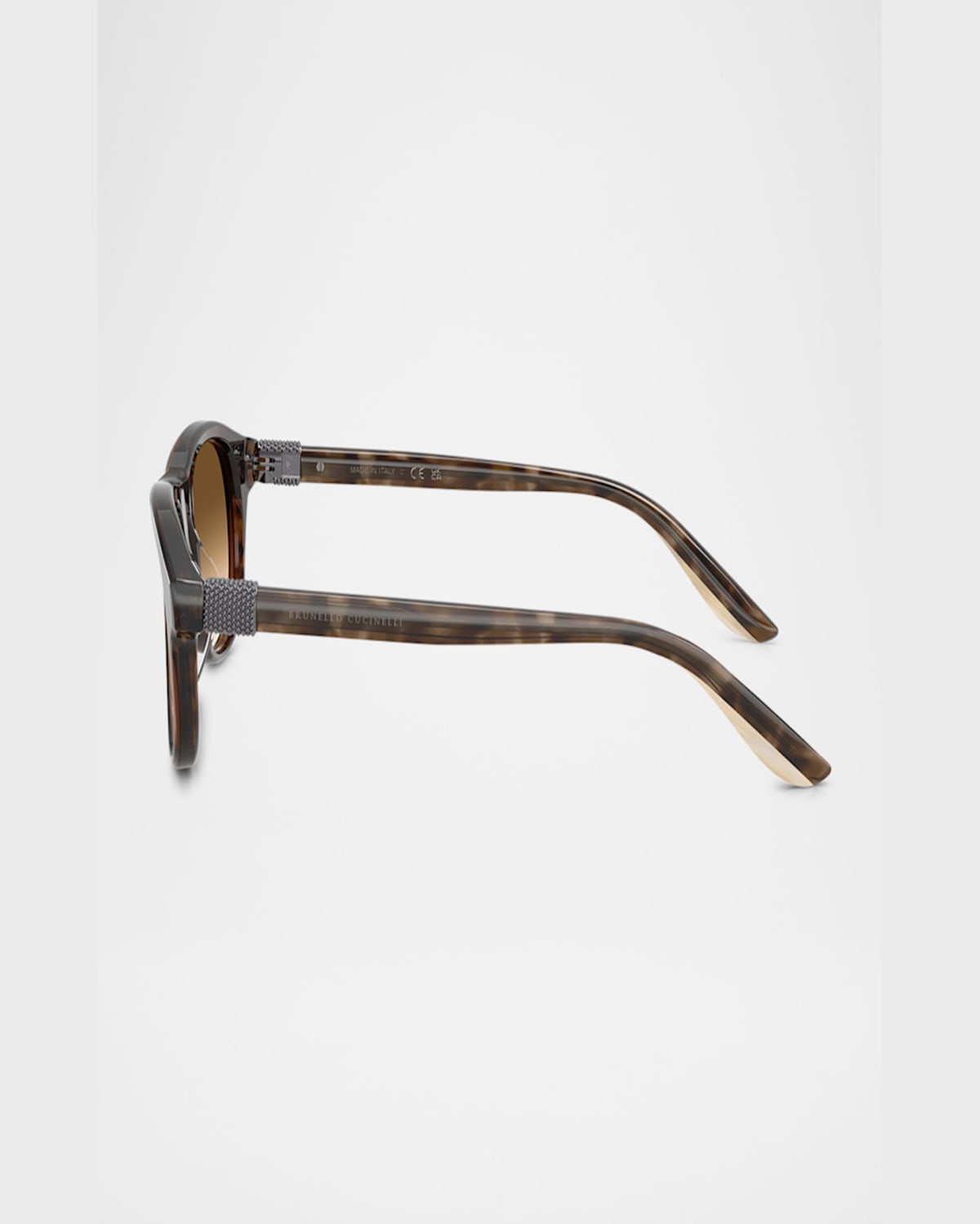 Brunello Cucinelli Bc4015s Acetate Aviator Sunglasses In Chocolate
