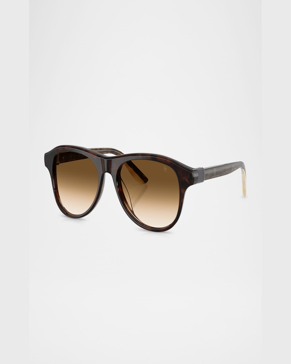 Brunello Cucinelli Bc4015s Acetate Aviator Sunglasses In Chocolate