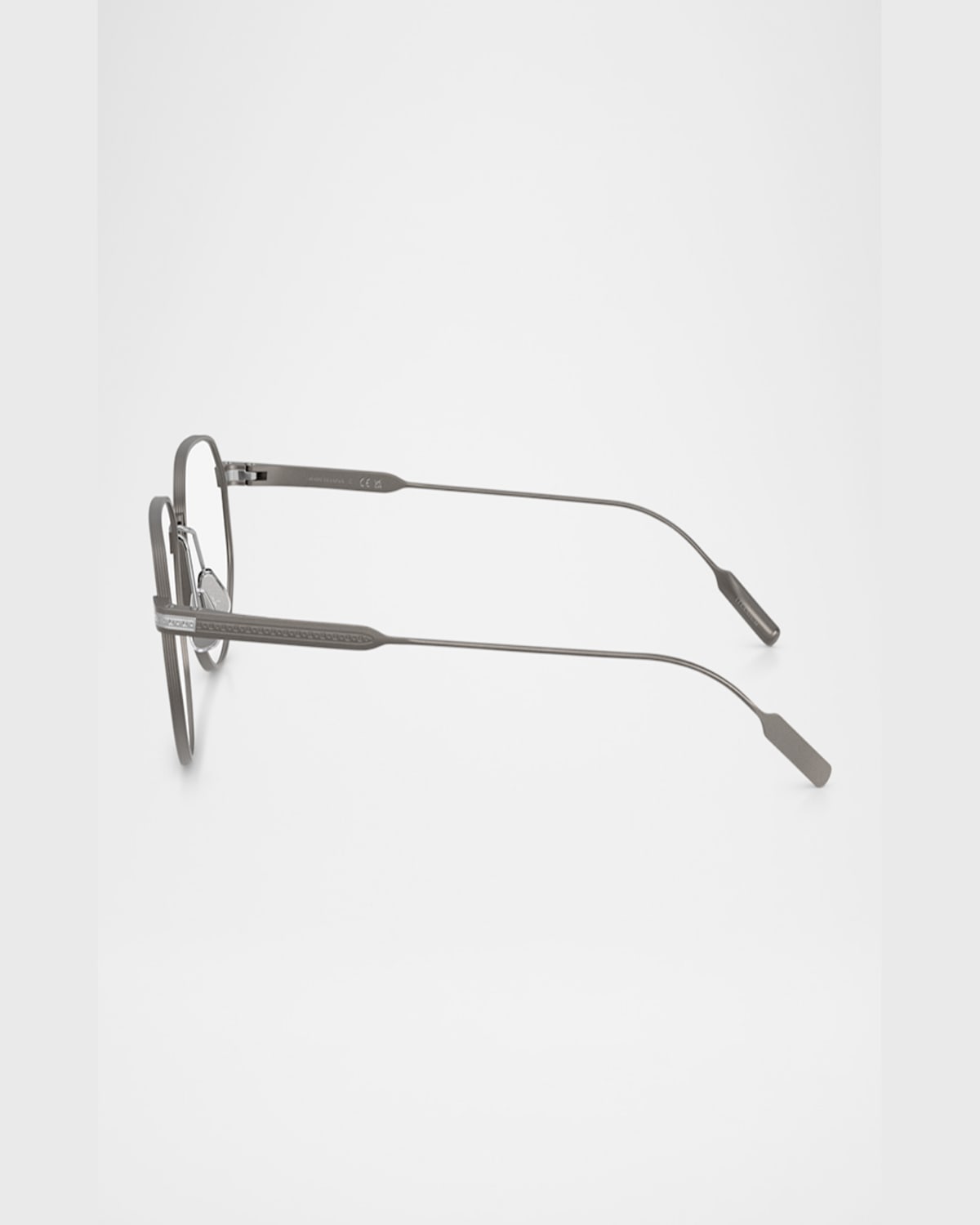 Brunello Cucinelli Bc1008t Titanium Round Blue Light Glasses In Gunmetal