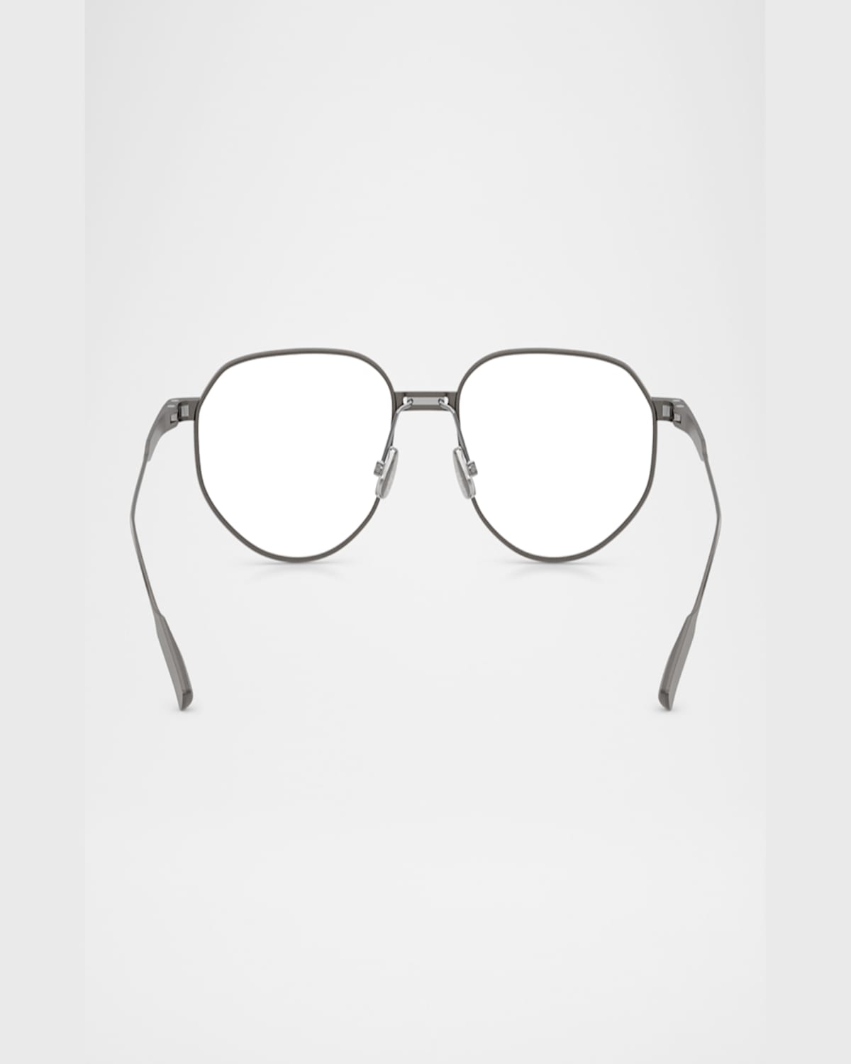 Brunello Cucinelli Bc1008t Titanium Round Blue Light Glasses In Gunmetal