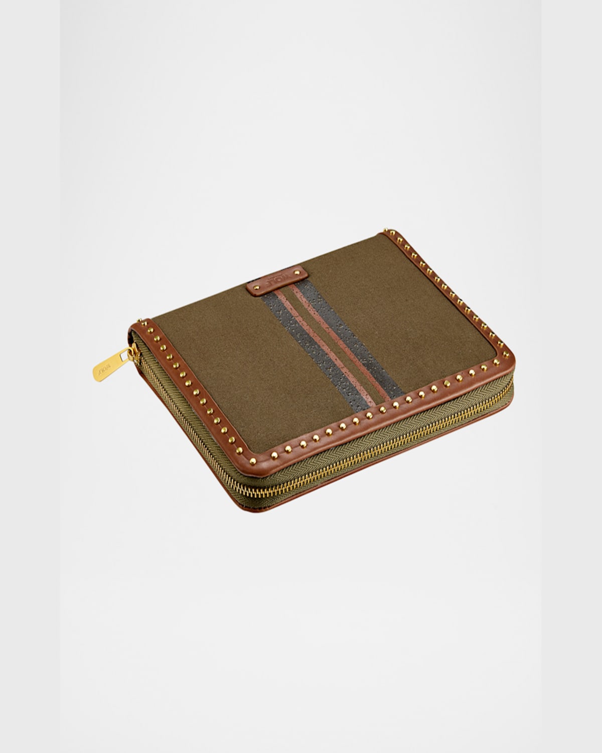 Wolf Ida Travel Zip Jewelry Portfolio In Khaki