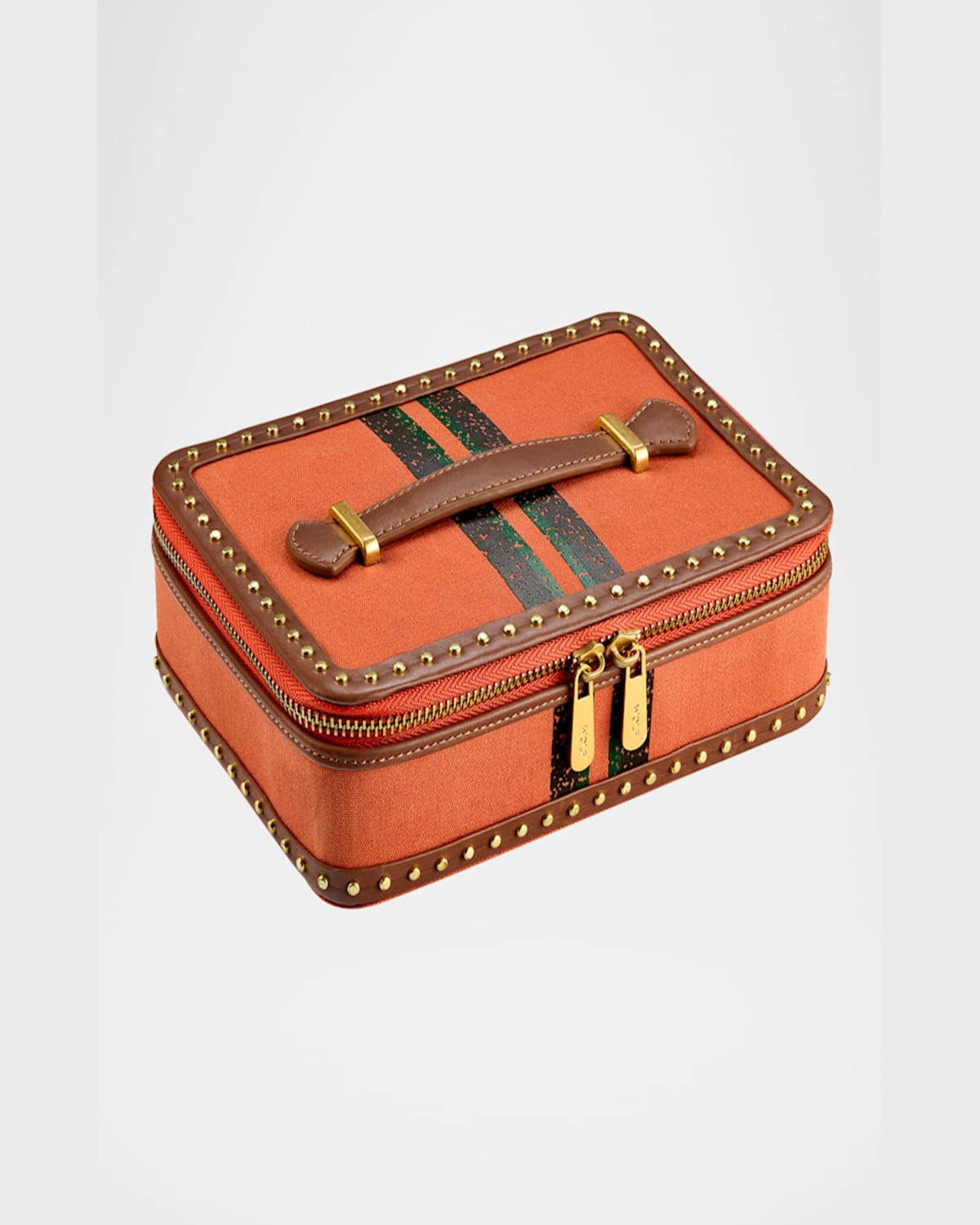 Wolf Ida Travel Zip Jewellery Case In Orange