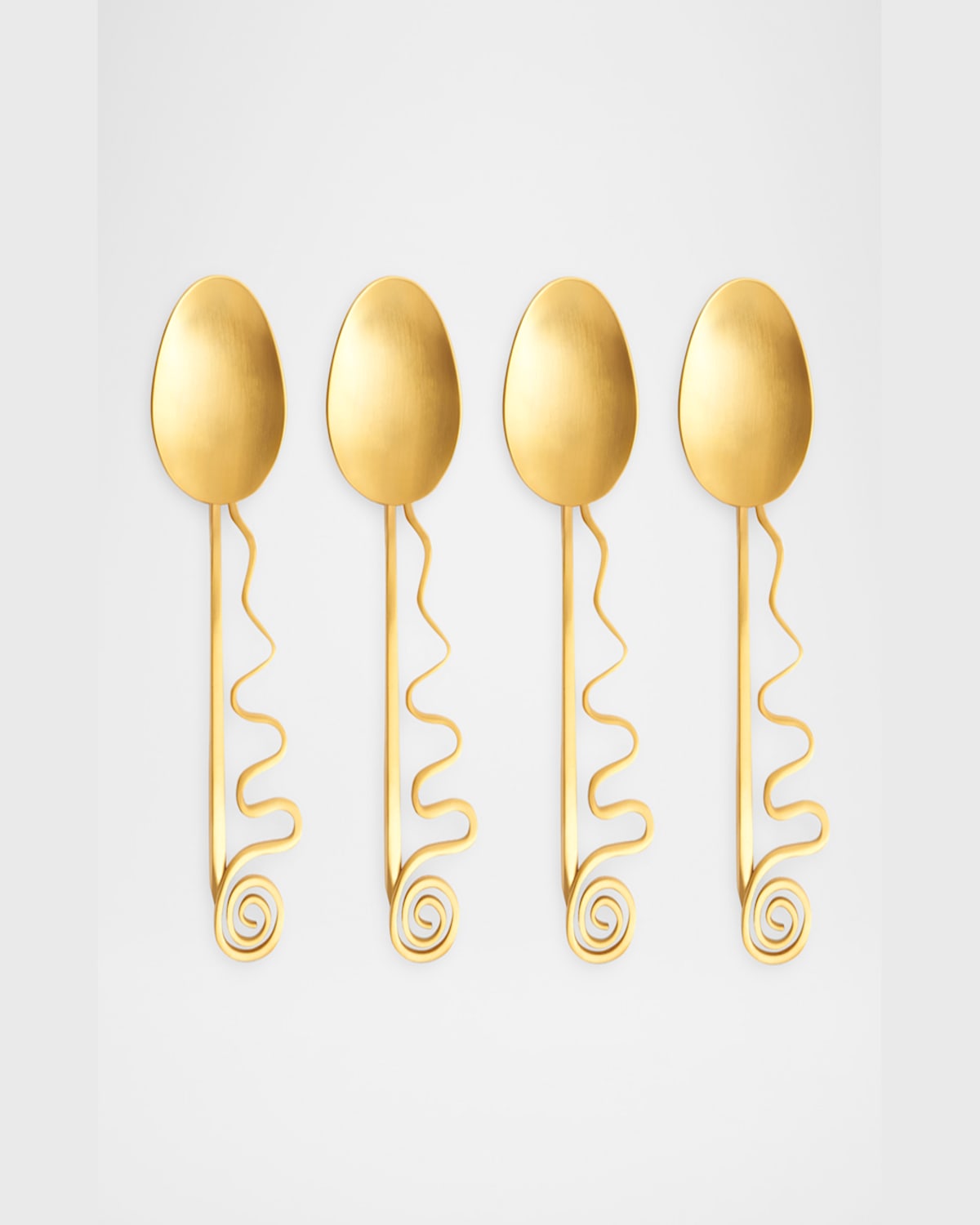 L'objet Spirale Cocktail Spoons, Set Of 4 In Gold