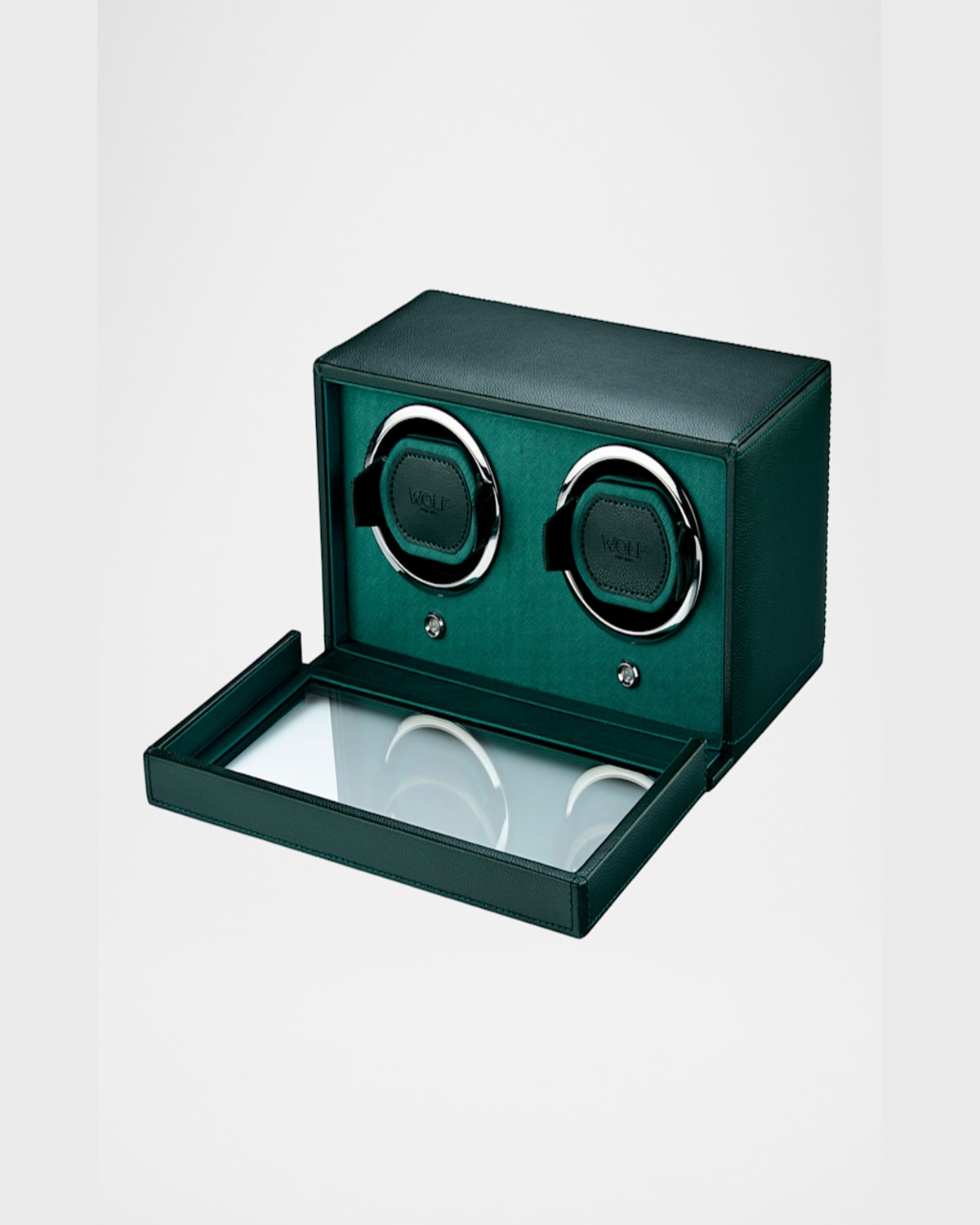 Wolf Cub Double Watch Winder With Cover In Green