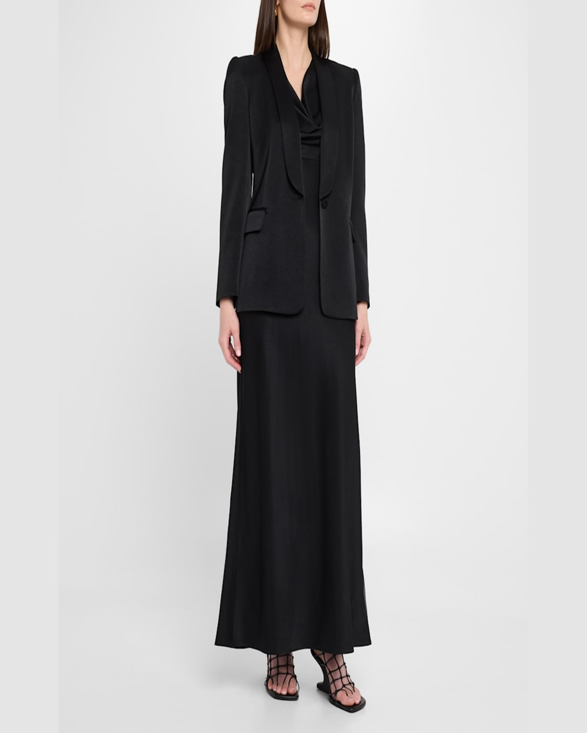 UNGARO SIA SINGLE-BUTTON SHAWL COLLAR BLAZER 